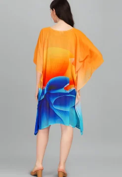 Digital Printed Georgette Kaftan in Multicolor