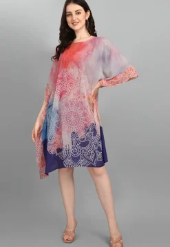 Digital Printed Georgette Kaftan in Multicolor