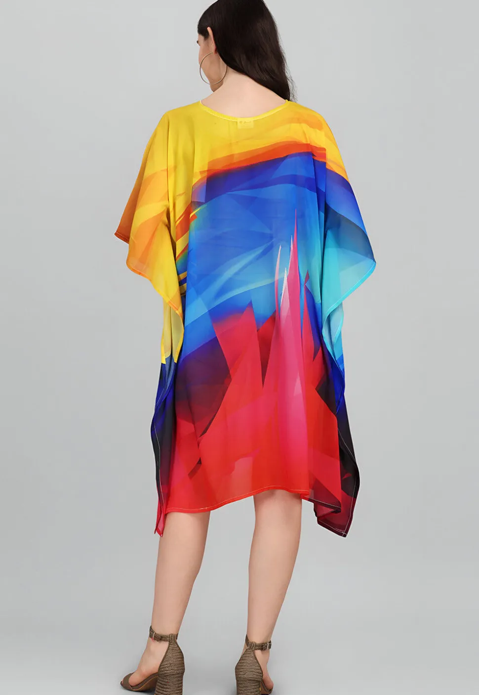 Digital Printed Georgette Kaftan in Multicolor