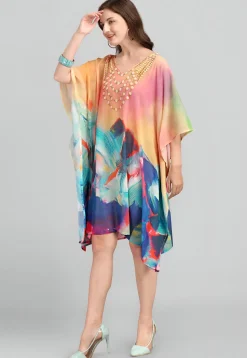 Digital Printed Georgette Kaftan in Multicolor
