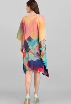 Digital Printed Georgette Kaftan in Multicolor