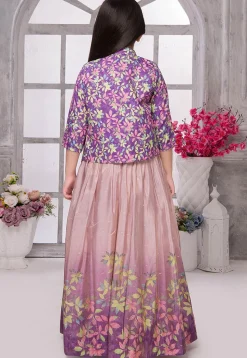 Digital Printed Georgette Gown in Light Purple