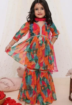 Digital Printed Georgette Pakistani Suit in Multicolor