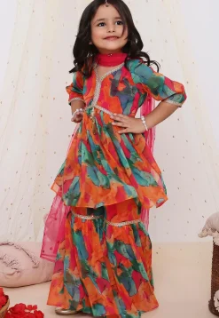 Digital Printed Georgette Pakistani Suit in Multicolor