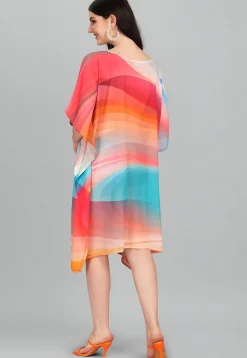 Digital Printed Georgette Kaftan in Multicolor
