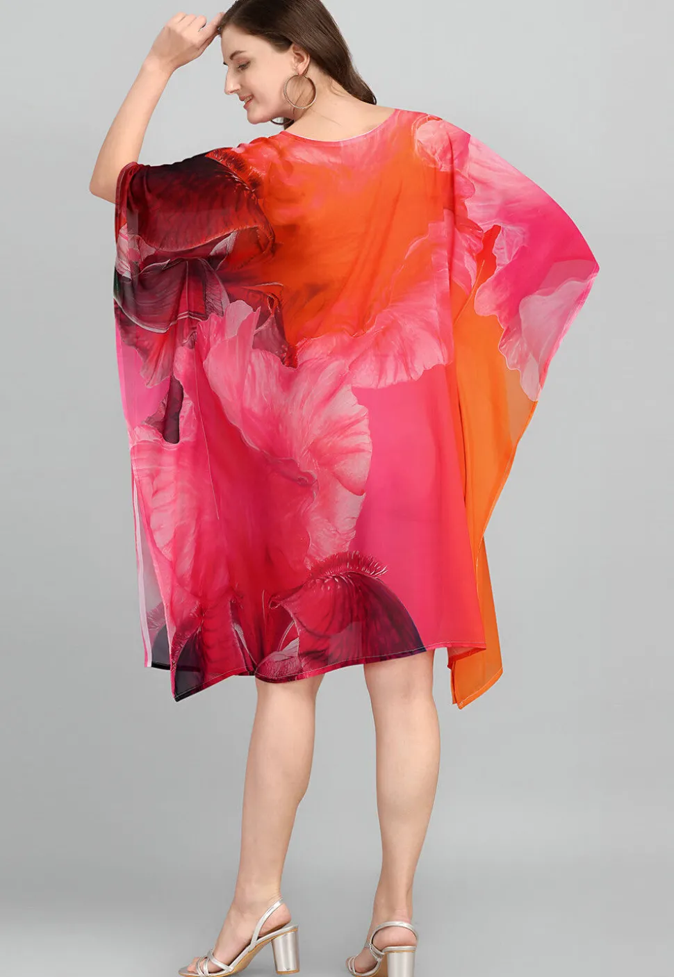 Digital Printed Georgette Kaftan in Multicolor
