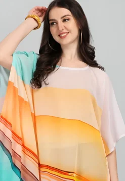 Digital Printed Georgette Kaftan in Multicolor
