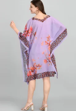 Digital Printed Georgette Kaftan in Purple