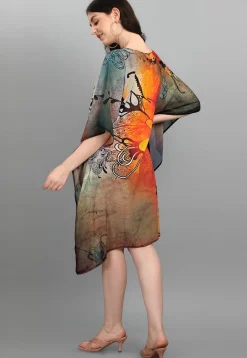 Digital Printed Georgette Kaftan in Multicolor