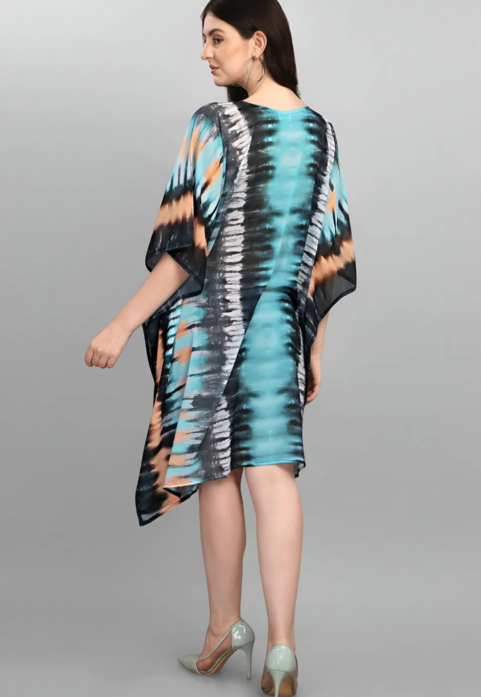 Digital Printed Georgette Kaftan in Multicolor