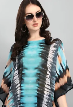 Digital Printed Georgette Kaftan in Multicolor