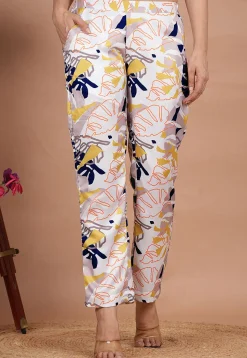 Digital Printed Modal Satin Pant in Multicolor