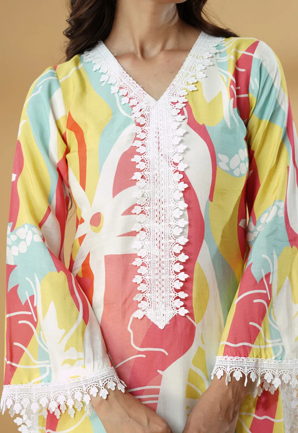 Digital Printed Muslin Silk Pakistani Suit in Multicolor
