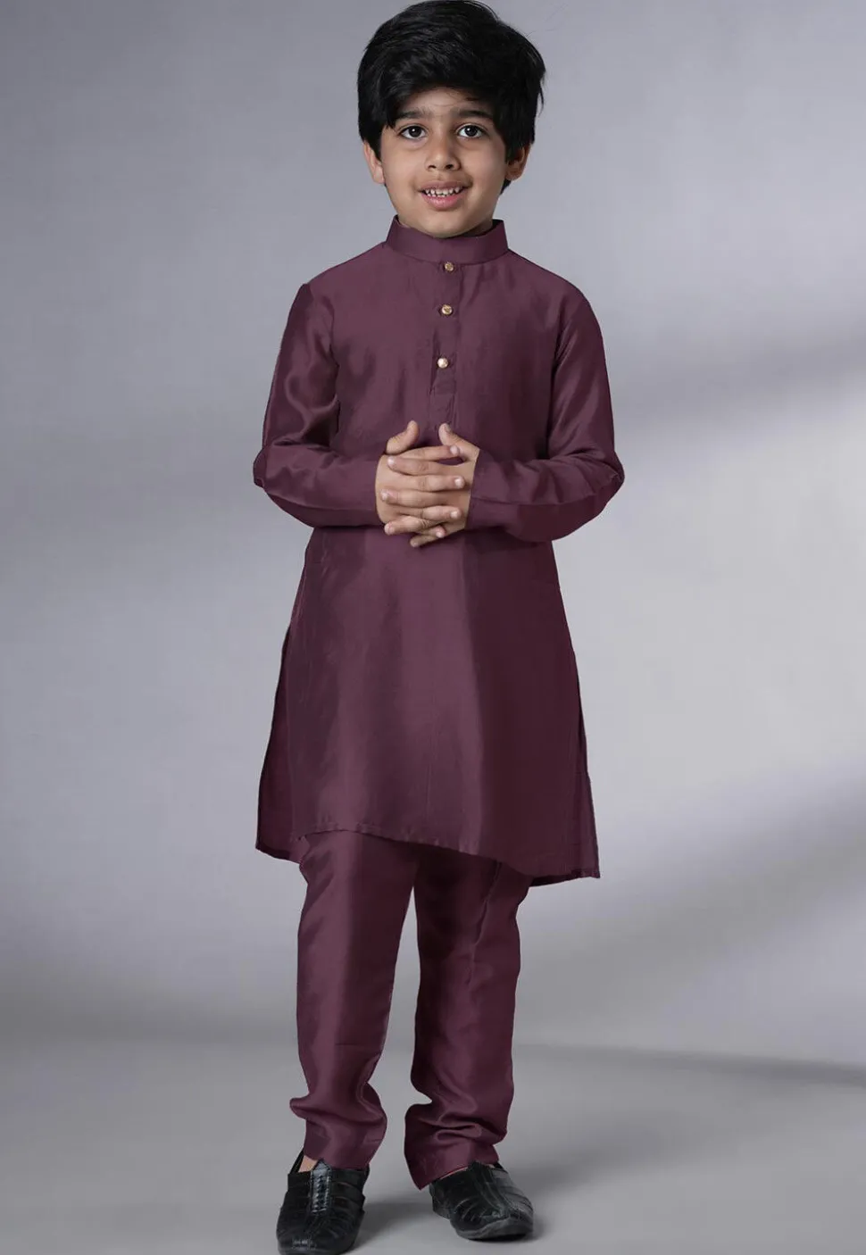 Digital Printed Muslin Silk Kurta Set in Wine