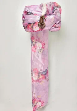 Digital Printed Organza Turban in Light Purple