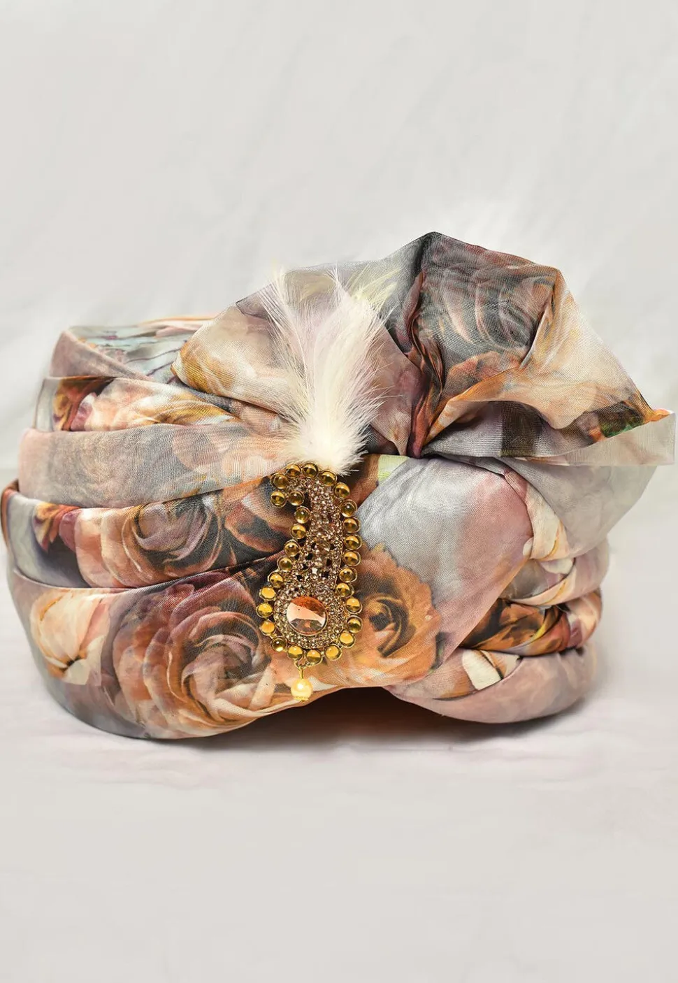Digital Printed Organza Turban in Multicolor