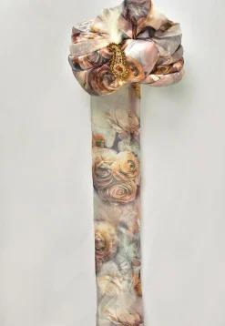 Digital Printed Organza Turban in Multicolor