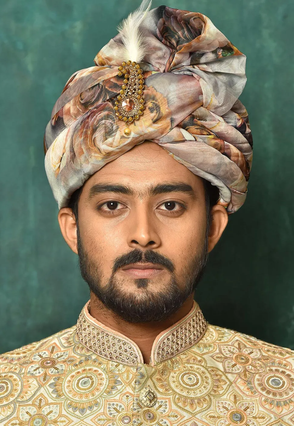 Digital Printed Organza Turban in Multicolor