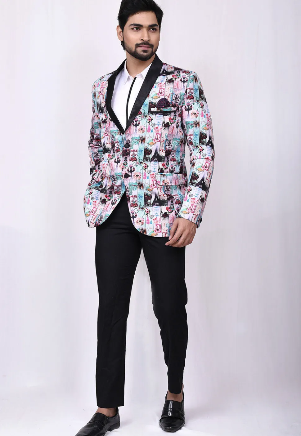 Digital Printed Polyester Blazer in Multicolour