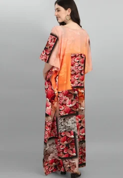 Digital Printed Polyester Kaftan in Multicolor