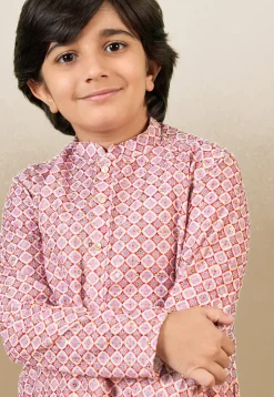 Digital Printed Pure Cotton Kurta Set in Pink