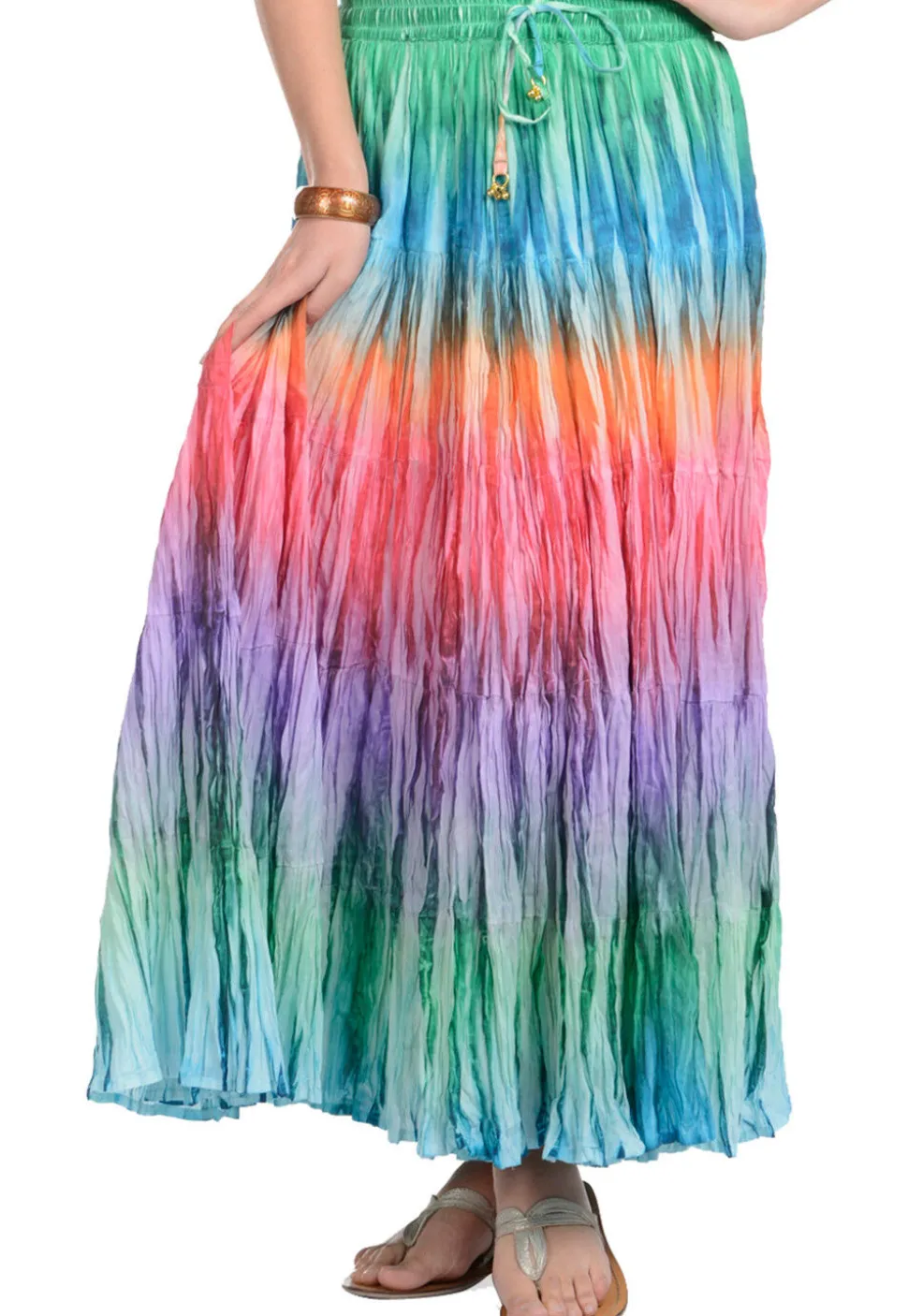 Digital Printed Pure Cotton Skirt in Multicolor
