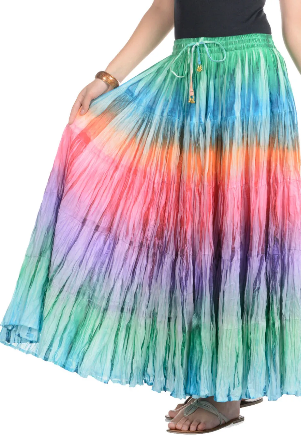 Digital Printed Pure Cotton Skirt in Multicolor