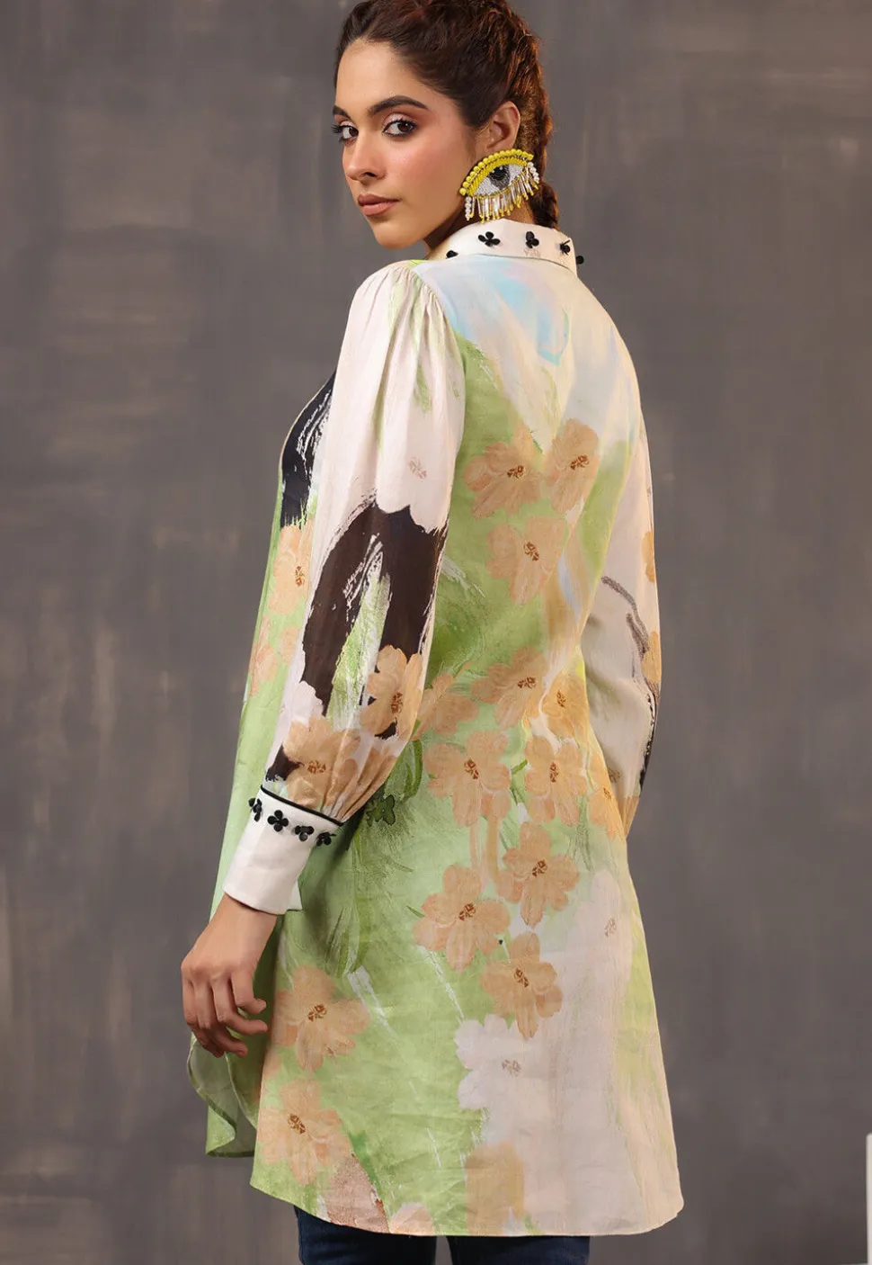 Digital Printed Pure Cotton Tunic in Multicolor