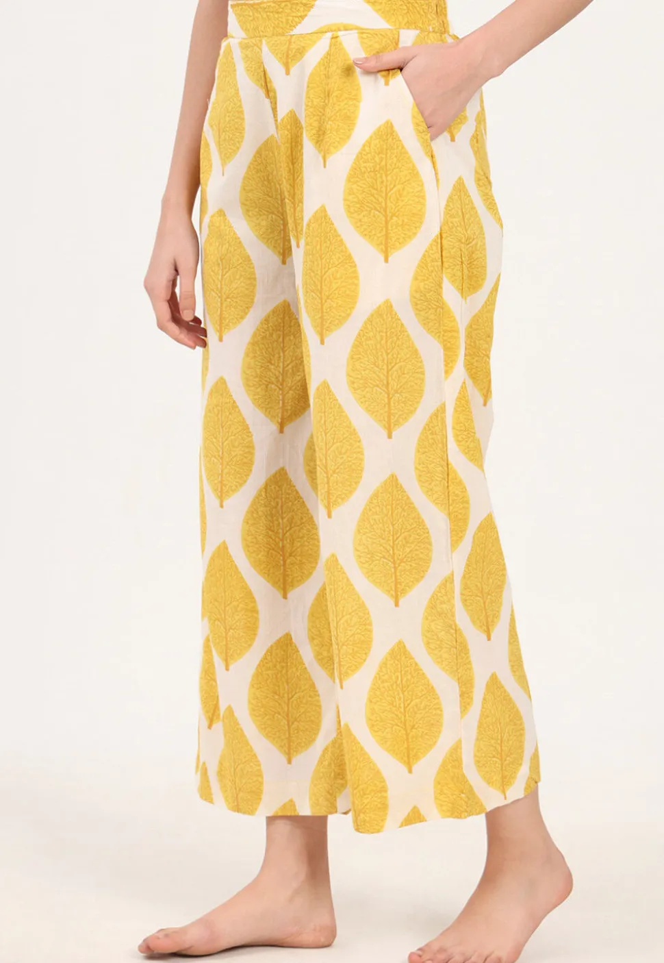 Digital Printed Pure Cotton Co Ord Set in Yellow