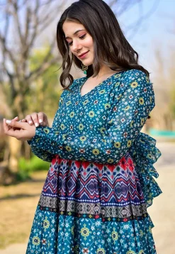Digital Printed Pure Cotton in Blue
