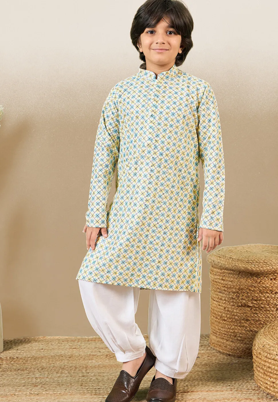 Digital Printed Pure Cotton Kurta Set in Multicolor