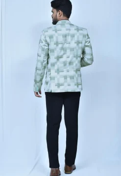 Digital Printed Terry Cotton Suit Set in Dusty Green
