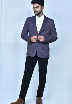 Digital Printed Terry Cotton Suit Set in Navy Blue