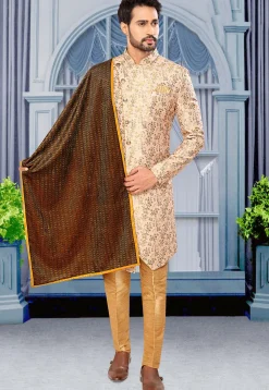 Digital Printed Velvet Dupatta in Brown