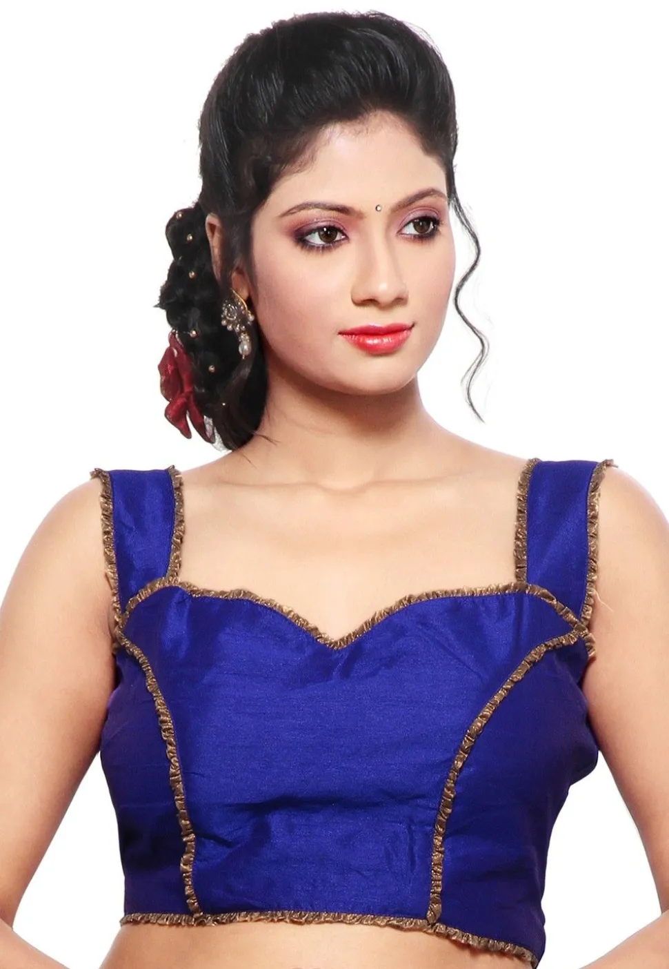 Dupion Silk Blouse in Royal Blue