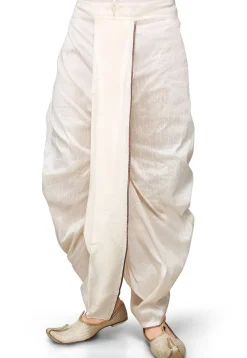 Dupion Silk Dhoti in Off White
