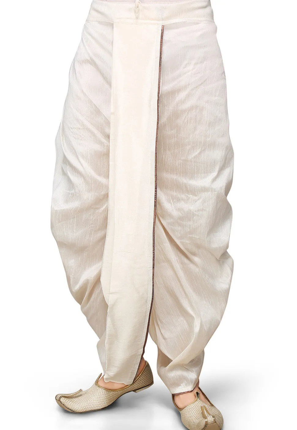 Dupion Silk Dhoti in Off White