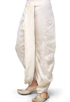 Dupion Silk Dhoti in Off White