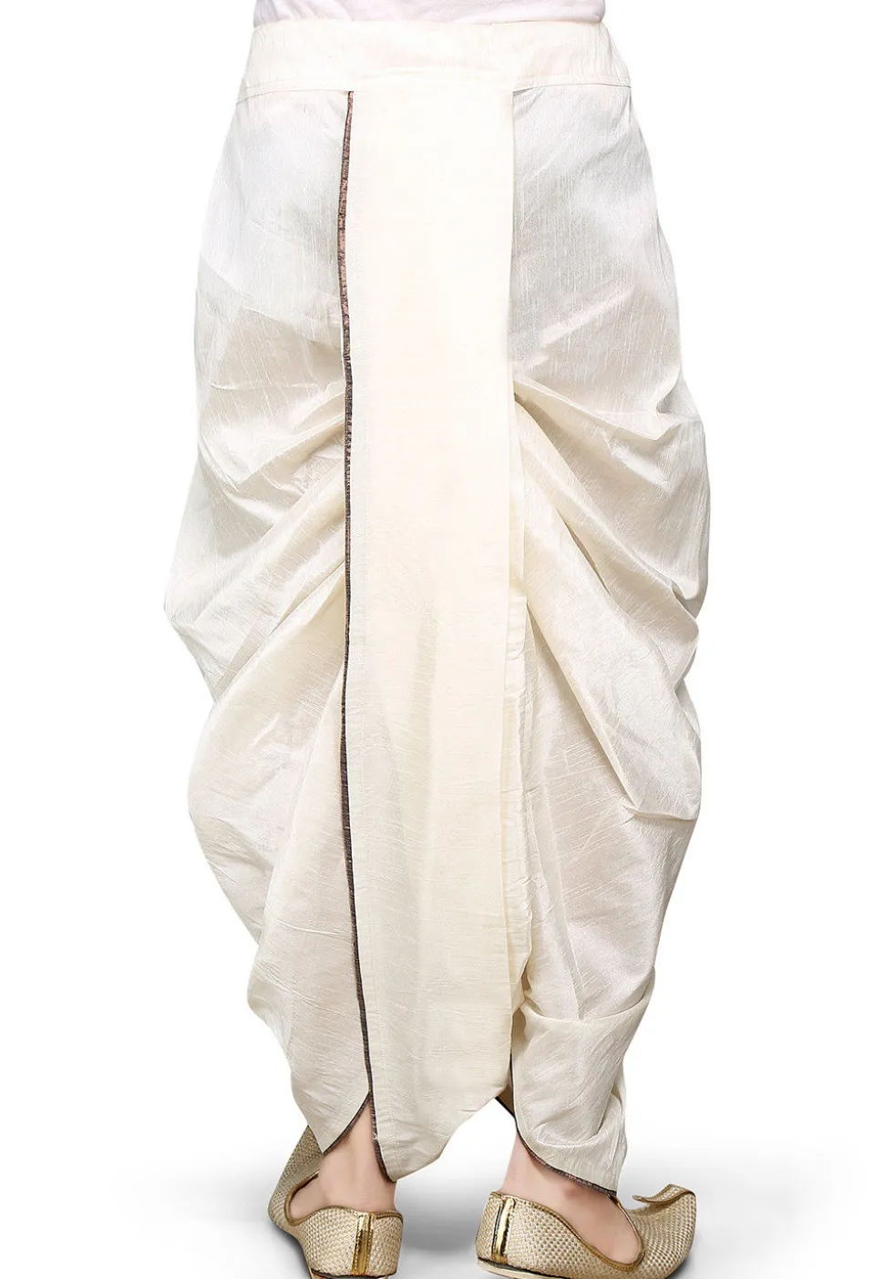Dupion Silk Dhoti in Off White
