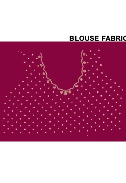 Embellished Chiffon Saree in Purple