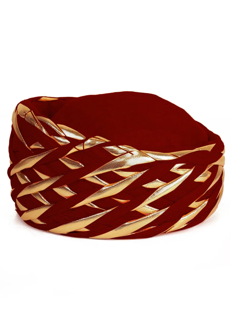 Embellished Cotton Turban in Red