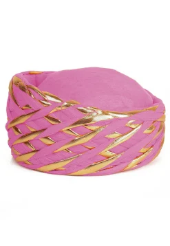 Embellished Cotton Turban in Pink
