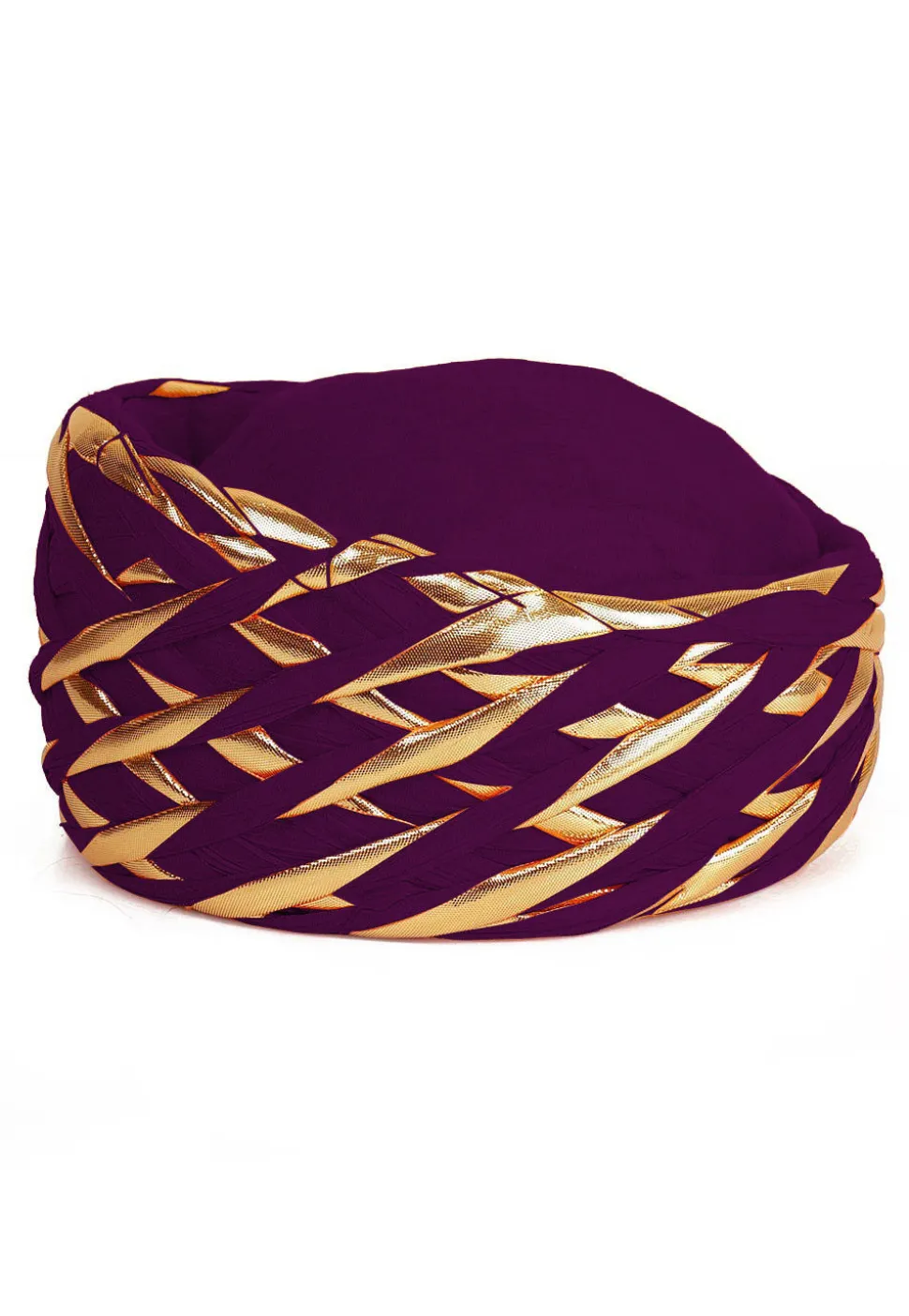 Embellished Cotton Turban in Purple