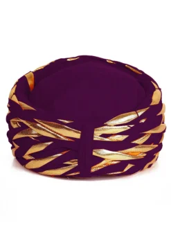 Embellished Cotton Turban in Purple