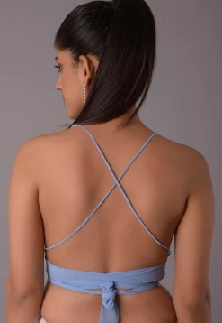 Embellished Georgette Blouse in Sky Blue