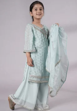 Embellished Georgette Pakistani Suit in Sky Blue