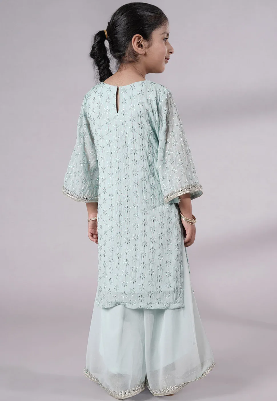 Embellished Georgette Pakistani Suit in Sky Blue