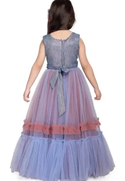 Embellished Net Gown in Blue