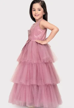 Embellished Net Gown in Pink