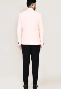 Embellished Polyester Jodhpuri Suit in Peach